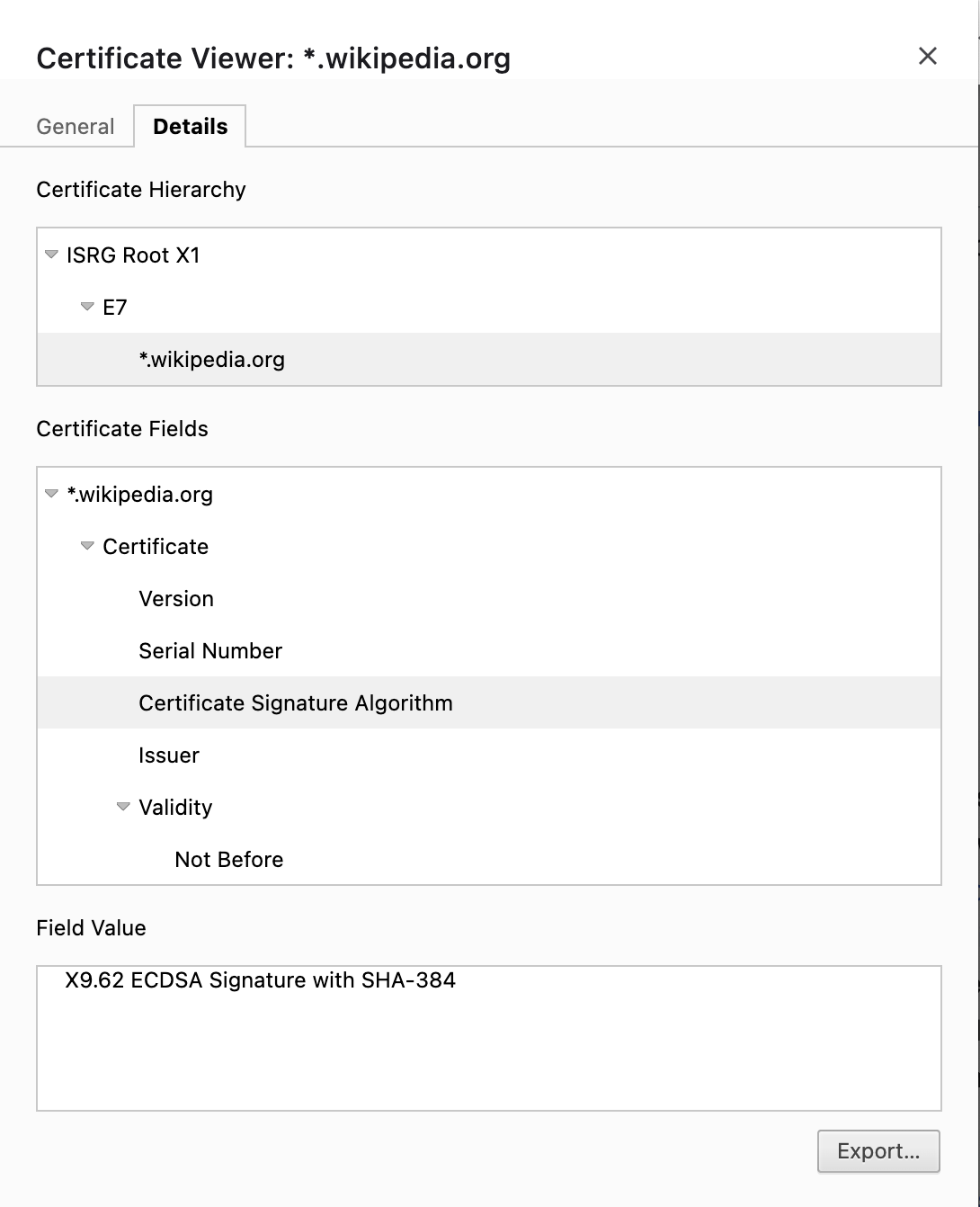 Wikipedia.org Certificate
