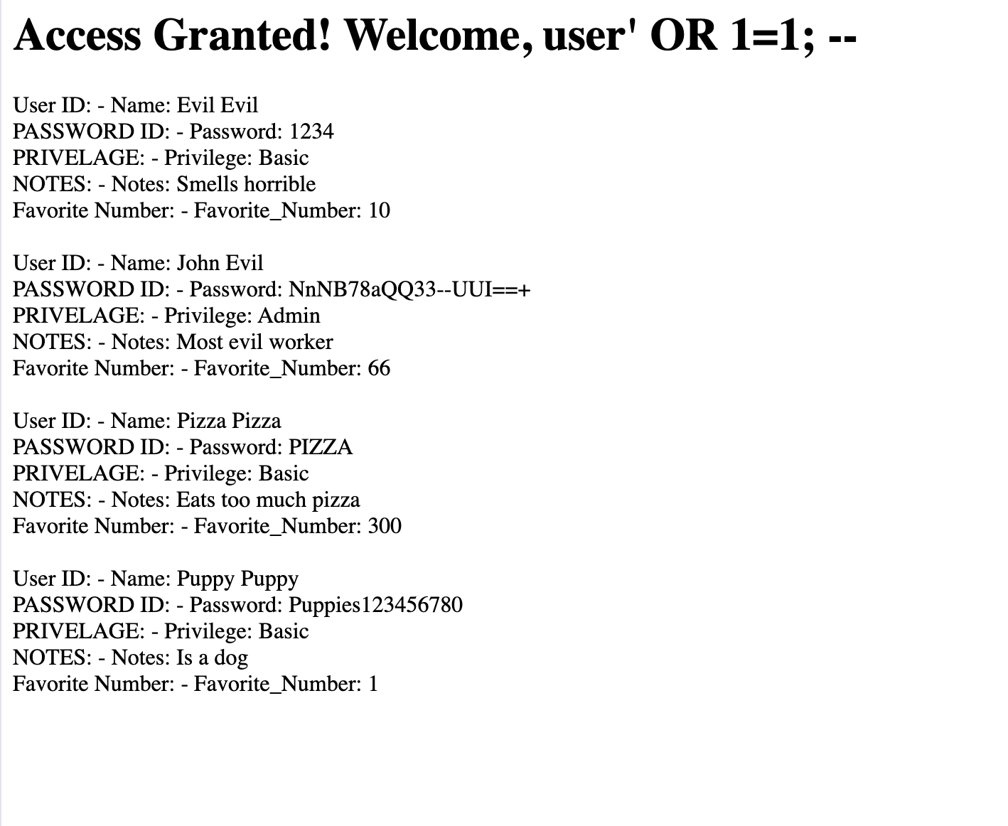 Awesome Awesome - SQLi to Get Users