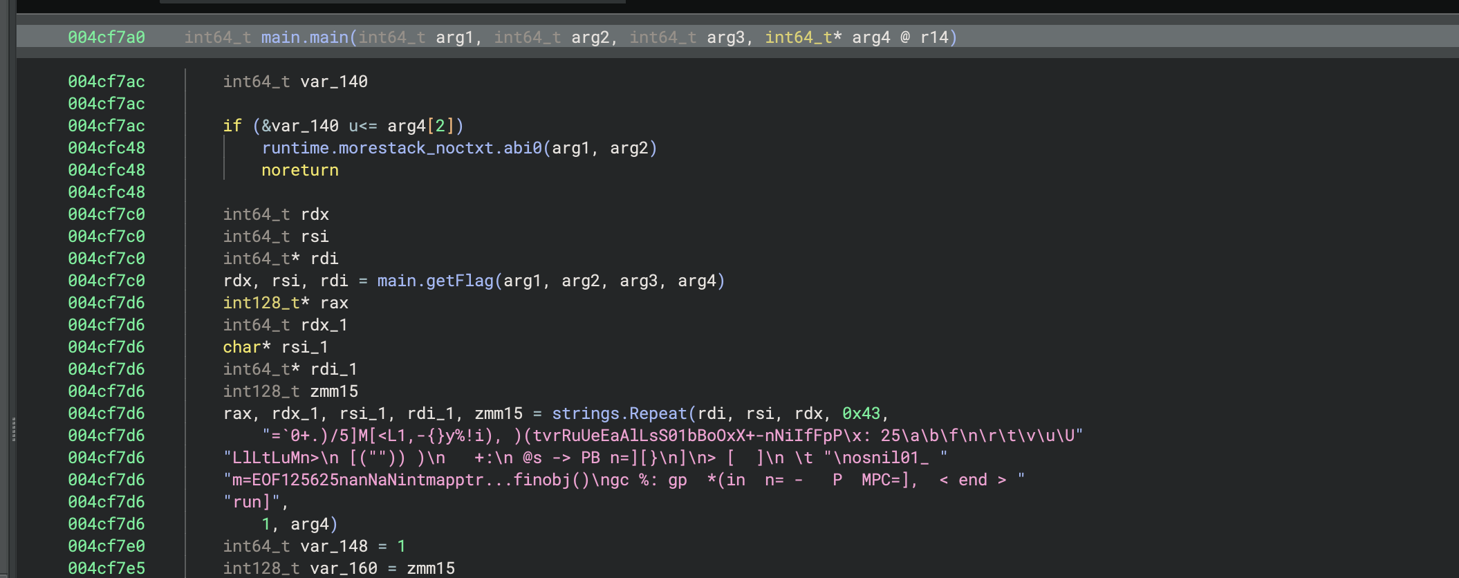 No Strings Attached - `main` function